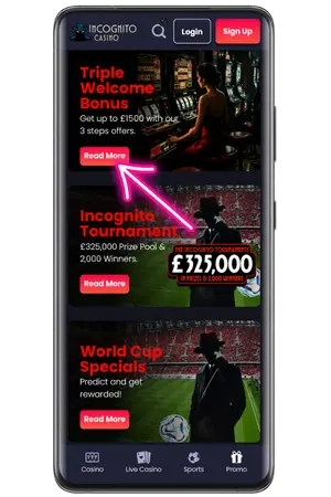 choose your Incognito Casino bonus